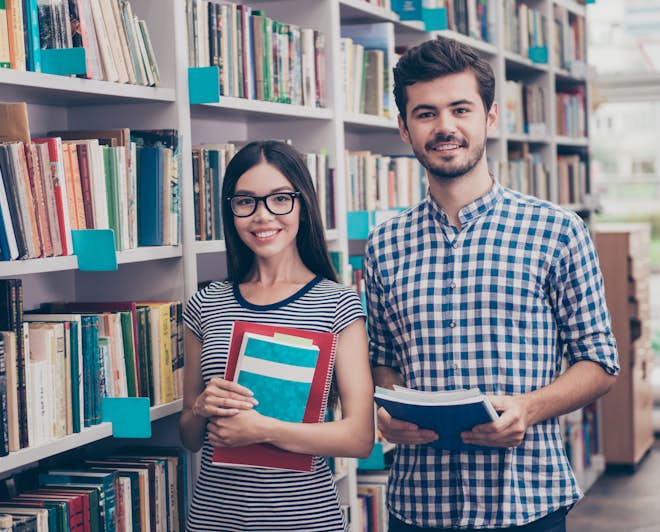 Students in library