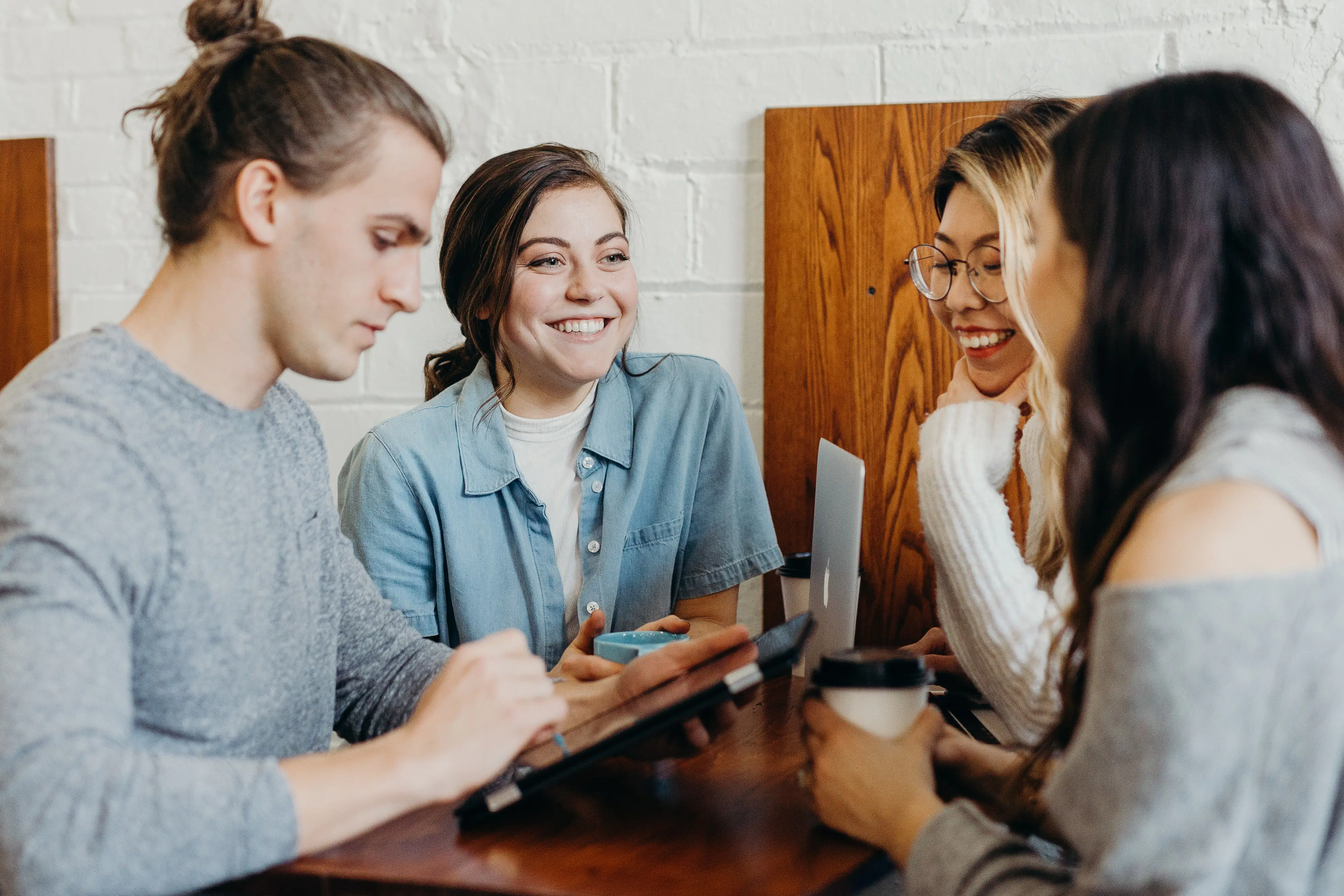 Group of students in a coffee shop
