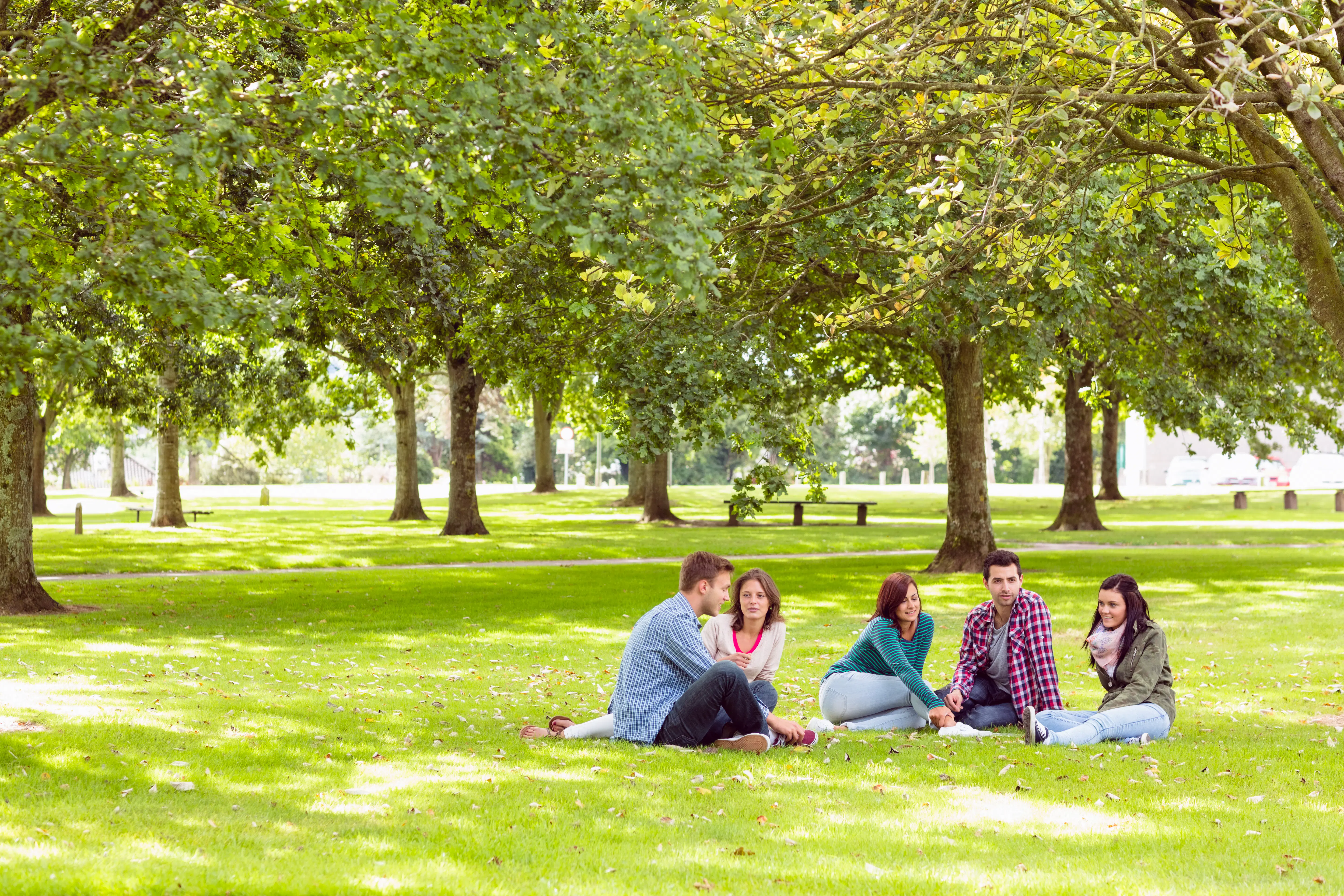 Group of Liberal Arts students in the park. Study a Liberal Arts degree abroad.