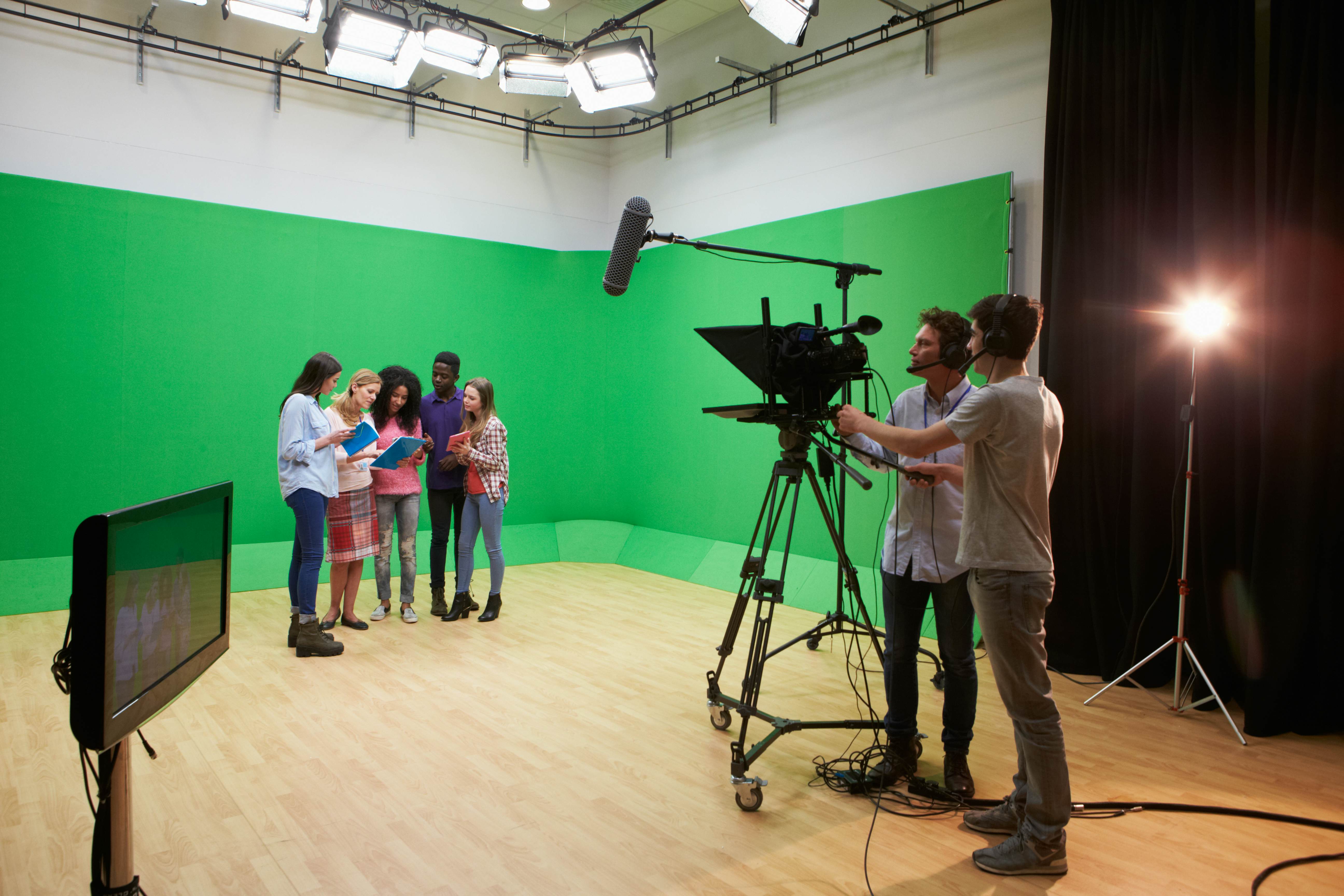 Media Studies students taking a tour of a TV studio