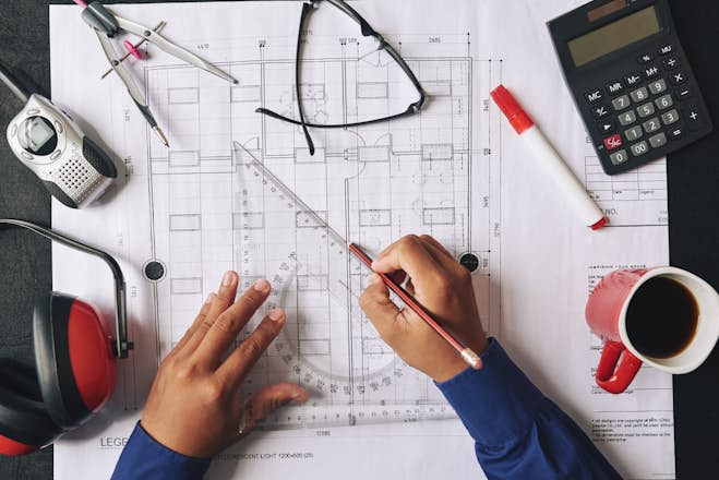 Civil engineering construction site