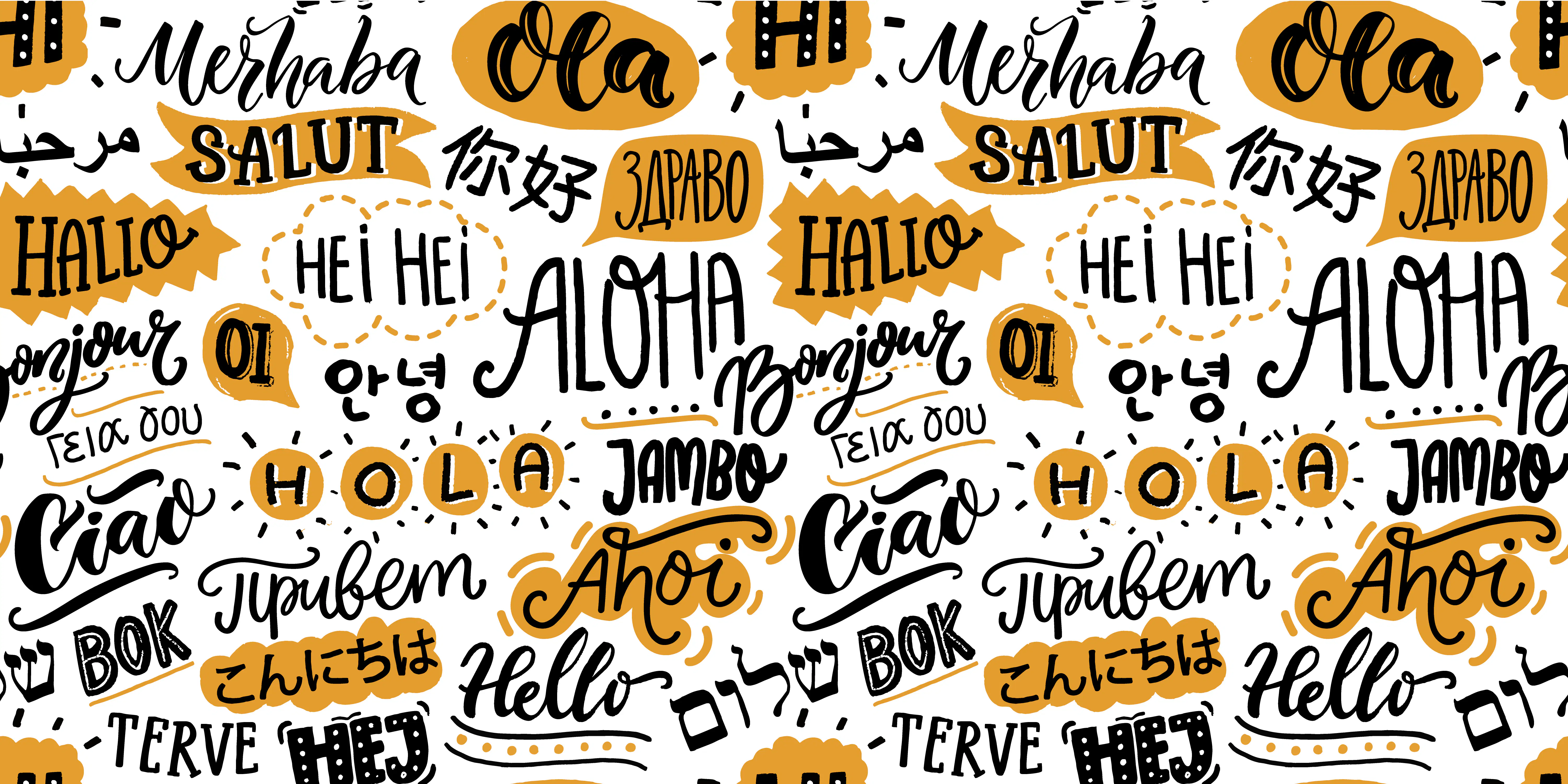 The word 'Hi' written in multiple languages