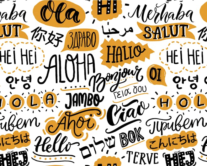 The word 'Hi' written in multiple languages