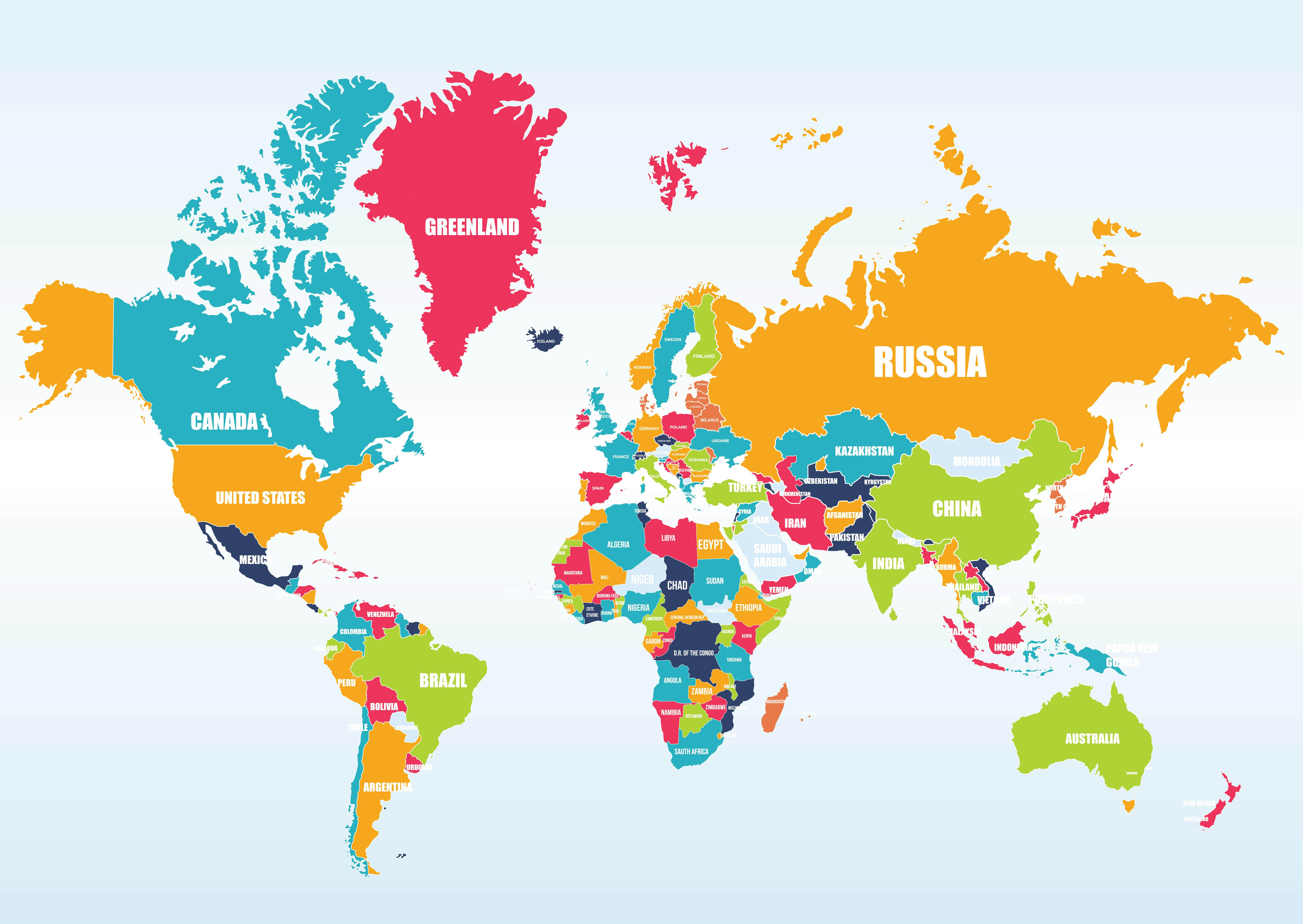 Map of the world, all study destinations