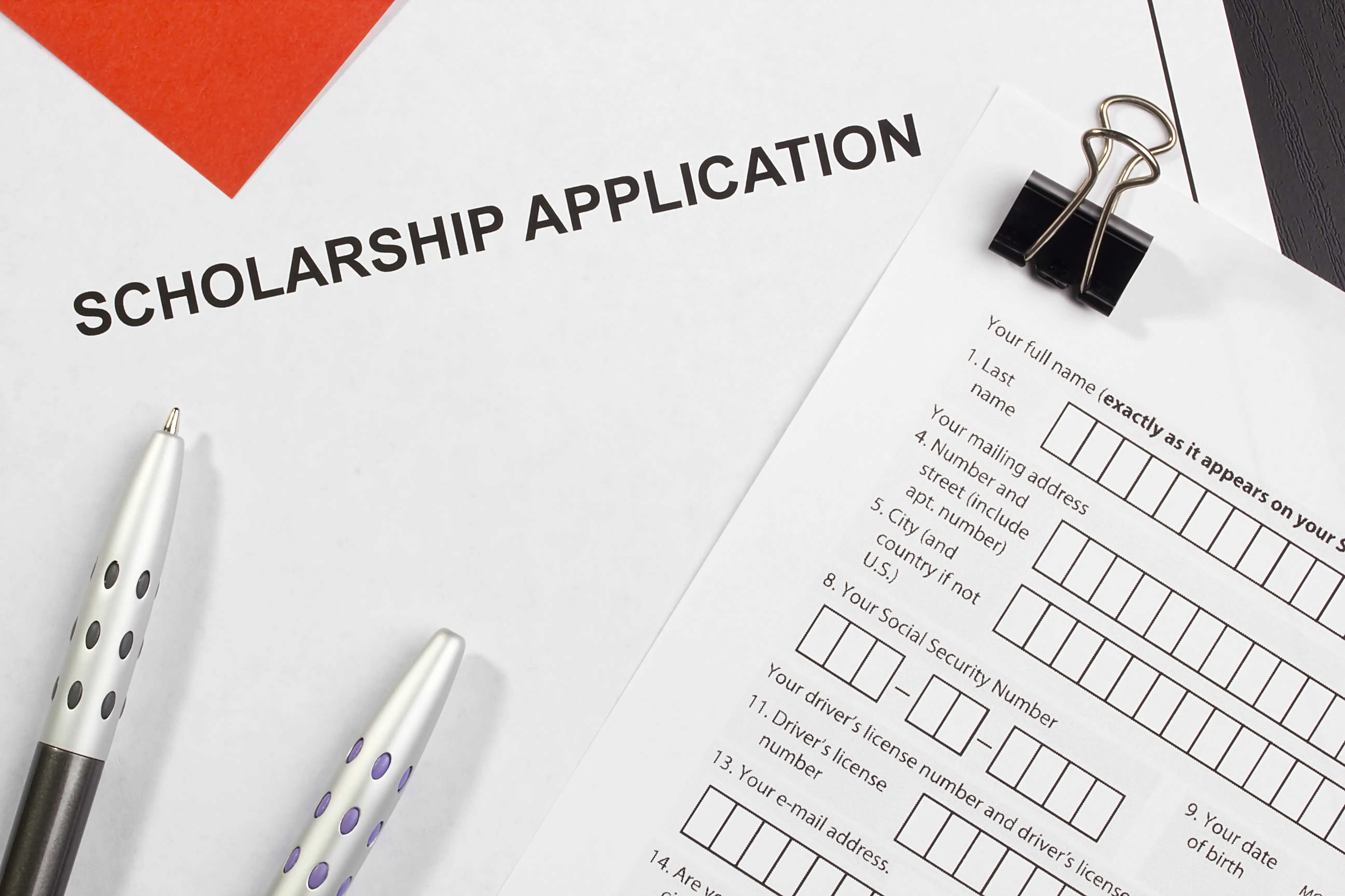 Example of scholarship application form
