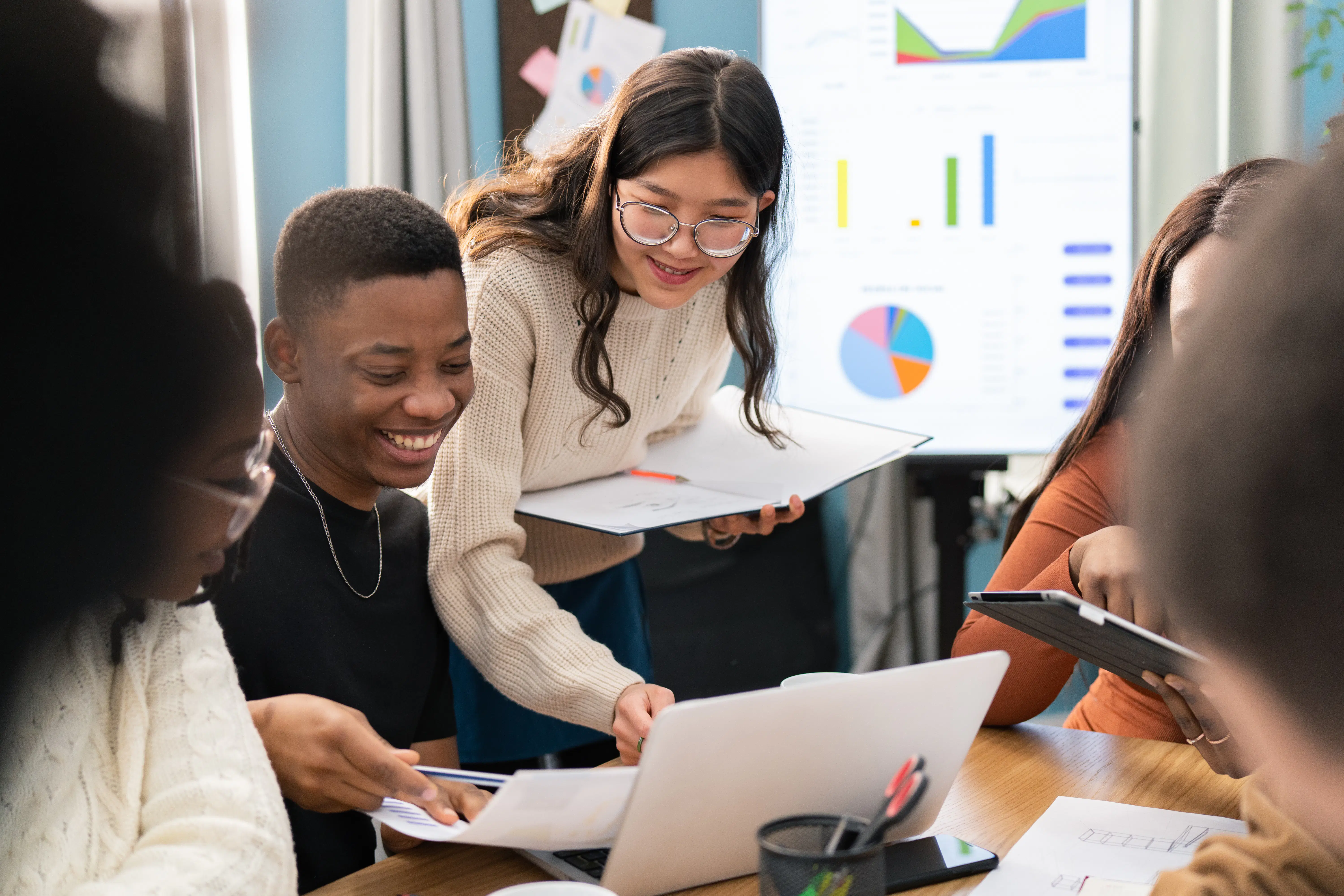 Finance students in class