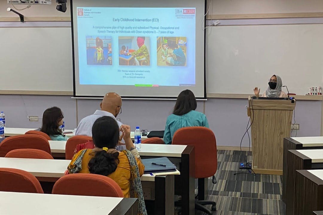 Studyportals Scholarship Winner Sidra Zahid Presenting the research paper I co-authored at a conference
