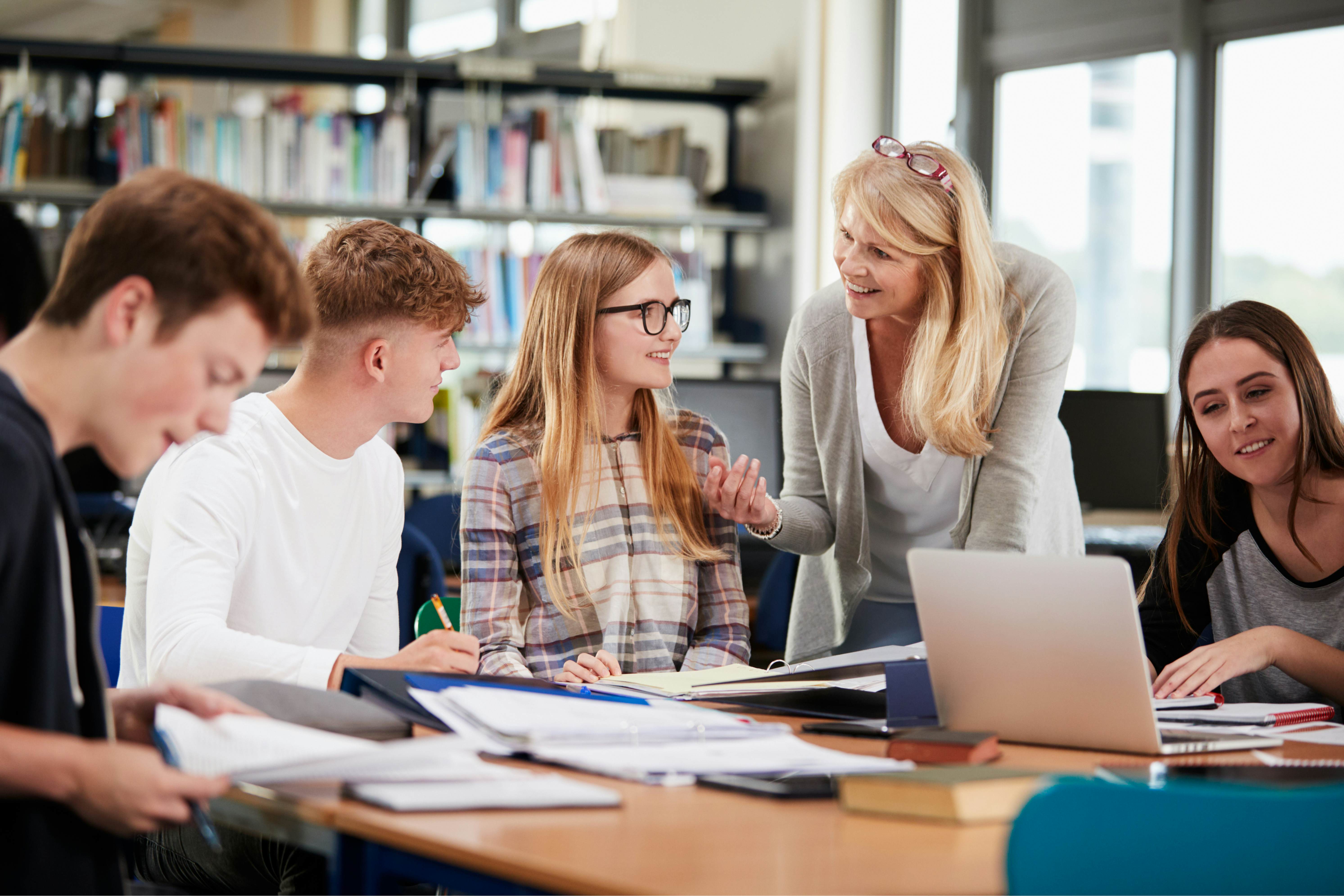 students and teacher