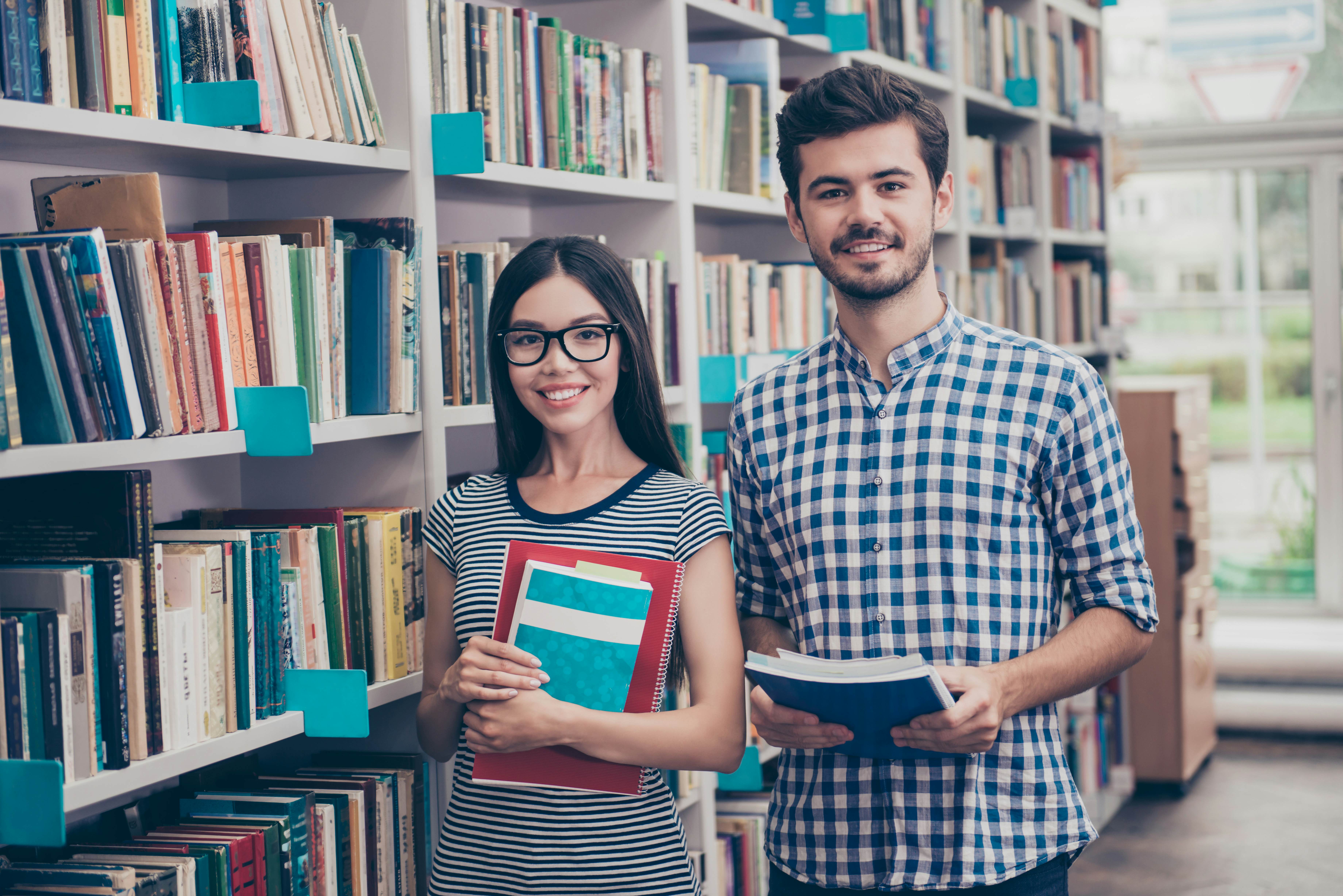 Students in library
