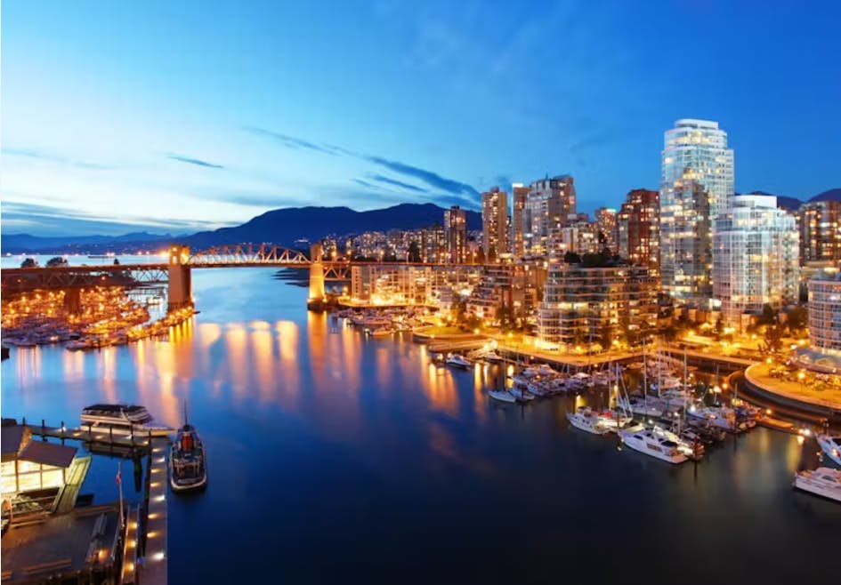 Cidade canadense Ã  noite